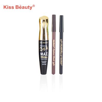 China Waterproof 3 In 1 Super Big Eyes Long Lasting Effect Max Voluming Eyeliner And Mascara Set for sale