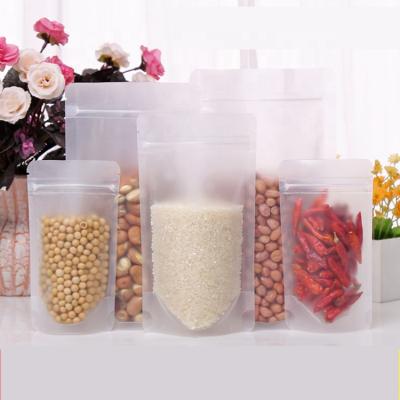 China Clear Plastic Zip Lock Moisture Proof Frosted Packing Holder Pouch Storage Sugar Bag for sale