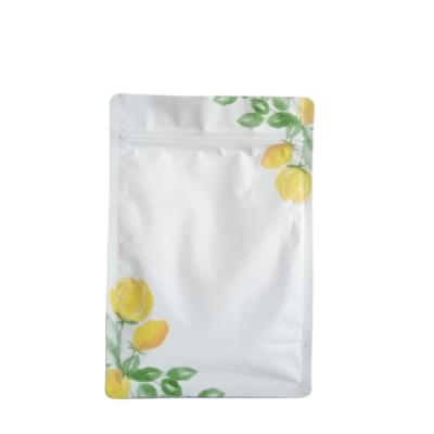 China Barrier Matte Surface White Printing Square Bottom Pouch 8 Side Seal Packaging Bag for sale