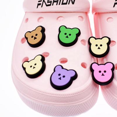 China Clog Charm Color Bear Anime Clog PVC Designs Deluxe Croc Charms Hoe Lace Charms For Croc Shoes Accessories for sale