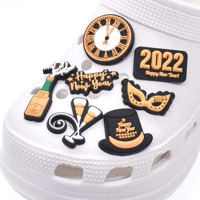 China Clog charm for 2022 good years newcomer croc shoe charms bling designer croc charms for party decoration for sale