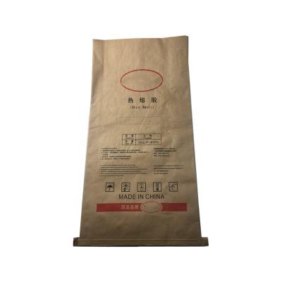 China Biodegradable Wholesale Open Mouth Melt Packaging Bag Kraft Paper Cement Bag Hot Materials Bag Cement Paper Bag for sale