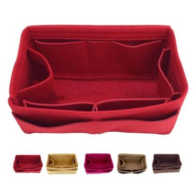 China Fashion MultiPocket Insert Purse Felt Organizer Cosmetic Makeup Bag Pocket Toiletry Bag for sale