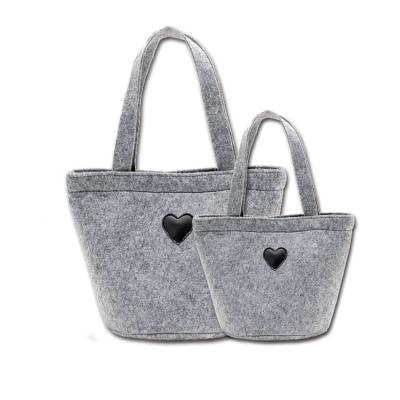 China 100% Eco-friendly Wholesale Customs Felt Tote Bags Organic Polyester Felt Shopping Bag Felt Women Ladies Handbag for sale