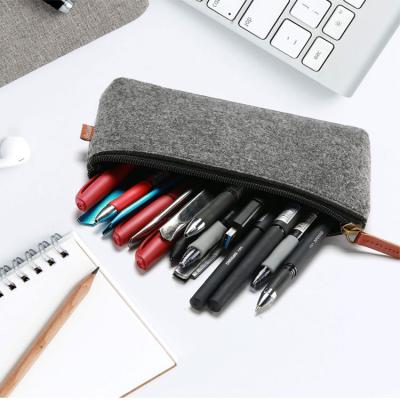 China Schools & Simple Type Felt Direct Gift Pencil Storage Offices Factory Pen Cylindrical Bag Multifunctional Zipper Bag Felt Pen Case Felt Pouch Bag for sale