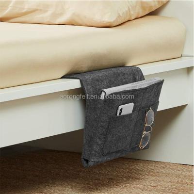 China Bed Cart Pocket Organizer Desk Bag Sustainable Bag Felt Phonebook Holder Bedside Cart for sale