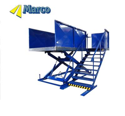 China Attached Stair Hydraulic Scissor Lift Platform Lift Stroke 1400mm Moves Stationary with Hydraulic Syste for sale