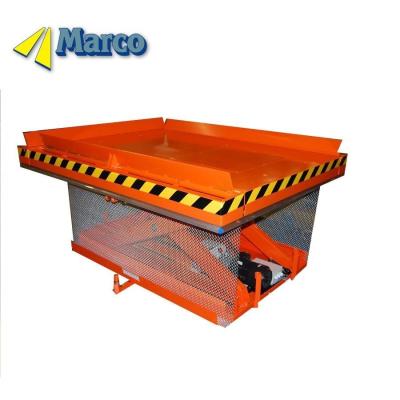 China 1200pieces/Year Hydraulic Scissor Lift Table with Roll-off Guard and Chain Mesh Driven Type Hydraulic for sale