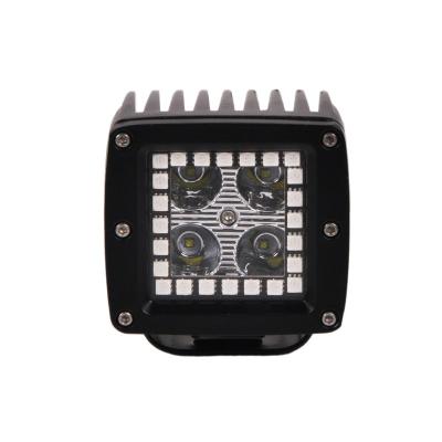 China ADT 3x3 inch 12W Square App Control Truck Car SUV ATV RGB Offroad Color Hunting Led Working Light 3inch & 22inch for sale