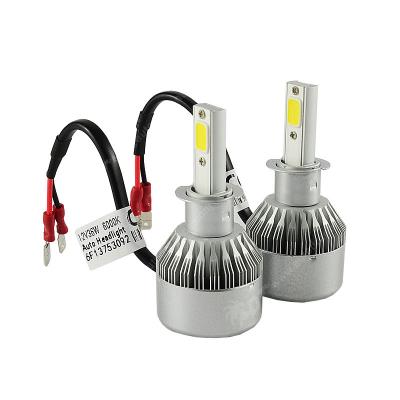 China Built-in Fan ADT C6 COB H3 Led Headlight Bulbs H3 Auto Fog Light H4 880 H11 HB3 9005 HB4 9006 H13 6000K 72W 12V 7200LM for sale