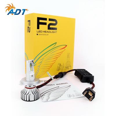 China Universal Auto Car Headlight ADT LED Headlight Kit 80W 8000LM 2xH4 H7 H8 H9 H11 9004 Super Bright 9006 6500K F2 Led Headlamp For f30 e90 w204 w221 for sale