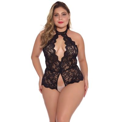 China Spandex/Cotton Women Plus Size Lace Bodysuit Teddy Lingerie One Piece Babydoll Clubwear S-XXXXL for sale