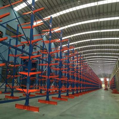 China Corrosion Protection Rack Single Side Warehouse Storage Metal Industrial Heavy Duty Cantilever Racking Shelf For Long Items for sale