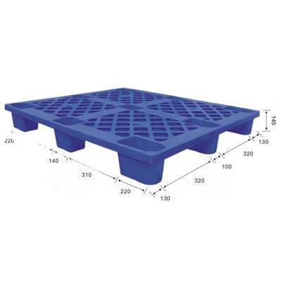 China Standard Size 1000x1000 New HDPE 4 Plastic Pallet Faced Heavy Duty Stackable Single Feet 9 Ways Entry For Warehouse Ground Use for sale