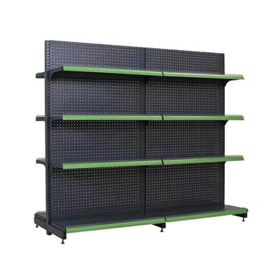 China Double Sided Double Sided Supermarket Cosmetics Gondola Shelving With Led Lights for sale