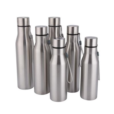 China 500ml Viable Silver 201 Stainless Steel Water Cup Flask Vacuum Water Bottle Handheld Single Flask for sale