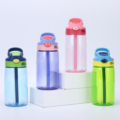 China Hot Selling Customized 450ml Kids Sustainable Drinking Bottle Drink Kids Plastic Water Bottle With Straw for sale