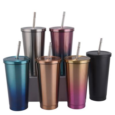 China Durable Wholesale Double Wall Stainless Steel Tumbler With Lid And Straw Coffee Mugs Vacuum Flasks Wholesale Vacuum Travel Mug for sale