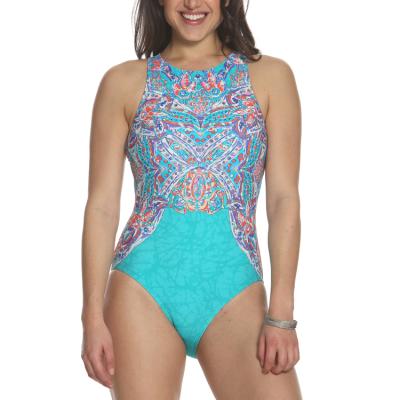 China Breathable New Arrival Round Neck Printed One Piece Elegant Swimwear Women Modern Swimsuit for sale