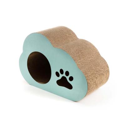 China Hot Selling Corrugated Cloud Stocked Durable Refill Pad Shape Eco-friendly Luxury Cat Scratcher Cardboard Toy for sale