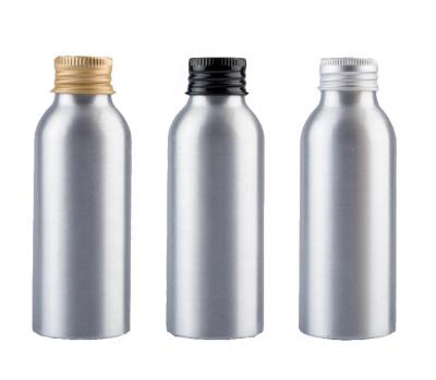 China Empty Aluminum Cosmetic Packaging 100ml 300ml 400ml 500ml Metal Water Lotion Bottle Cosmetic Packaging Alum Silver Bottle With Screw Lid for sale