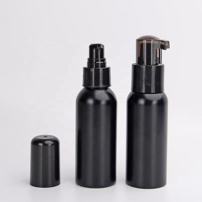 China Factory wholesale 30ml 50ml 100ml 150ml 200ml 250ml 500ml matte black aluminum bottle eco-friendly and recyclable material cosmetic packaging for sale