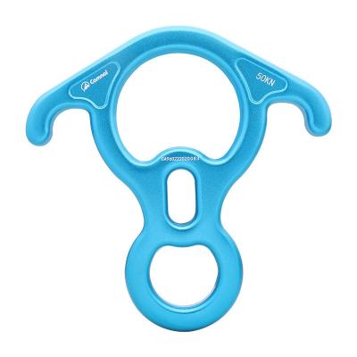 China Customizable Logo 330g Rock Climbing Aerial Work Rope Abseil 8 Figure Ring Descender for sale