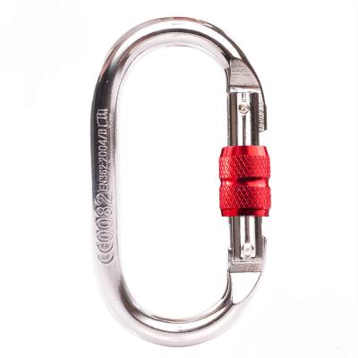 China CE0082 Certified O Shape Climbing Carabiner for Wall Climbing Max Breaking Load 25KN for sale