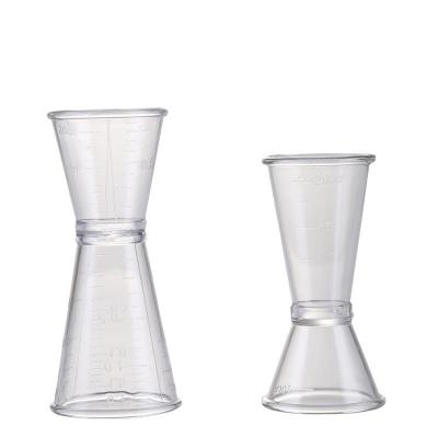 China Kitchen Food Grade PC Double Measuring Cup, Milk Tea Shop Machines 10-20cc, 20-40cc Wine Measuring Utensil With Scale for sale