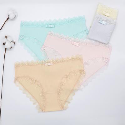 China Breathable Breathable Bikini Teens Girls Underwear Ladies Cotton Wearing Panties for sale