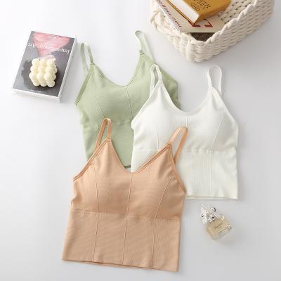 China Breathable Breathable Women Padded Thin Straps Gym Yoga Bra Shaping Push Up Sports Fitness Bra Vest for sale