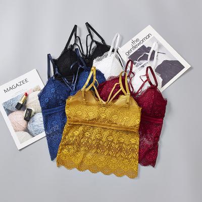 China 2021 New Design Breathable Breathable Lace Long Vest Bralette for sale