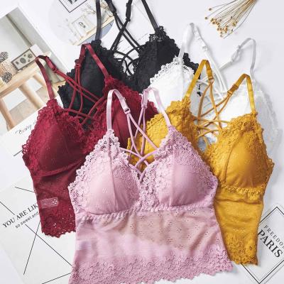 China 2021 New Design Breathable Sexy Lace Long Bralette Vest for sale