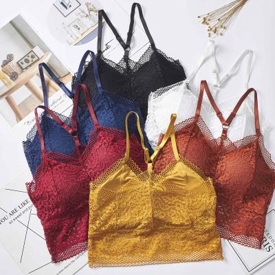 China 2021 New Design Breathable Fancy Lace Up Bralette Elegant Lace Corset Top for sale