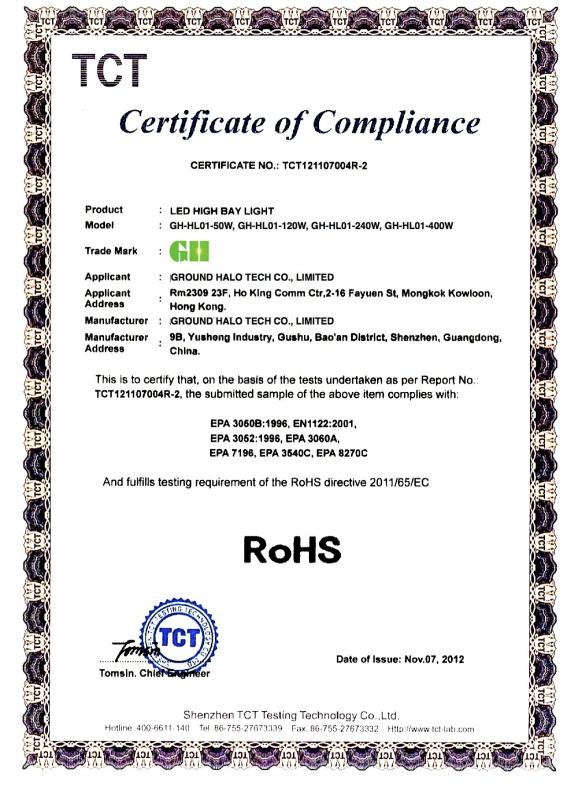 RoHs - Ground Halo Tech  Co., Limited