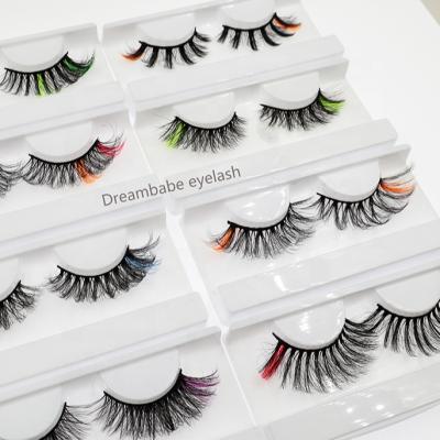 China Free Sample Natural Long Private Label Lashes3D Colorful Colored Faux Mink Lashes Neon Lashes Dramatic Colored Faux Mink Eyelash Wholesale for sale