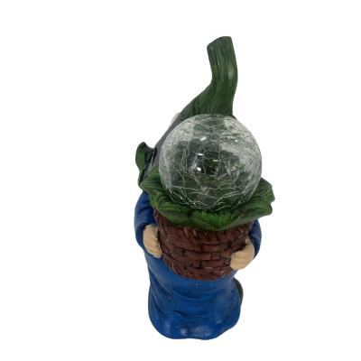 China Creative Europe garden faceless older solar ornament craft dwarf collectible handmade figurines resin decorations for sale