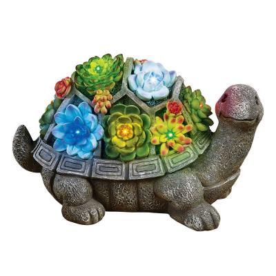 China CLASSIC Outdoor Decor Solar Animal Statue with LED Light Turtle Garden Figurines for sale