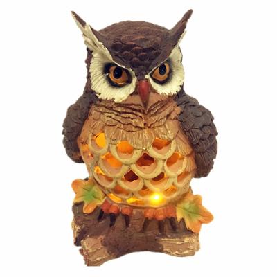 China CLASSIC Customized Life Size Owl Animal Resin Bird Figurine Garden Decoration for sale