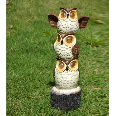 China 3 Pack CLASSIC Figure Owl Solar Light Resin Statue For Garden Decoration for sale