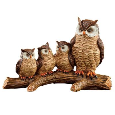 China CLASSIC outdoor decoration owl family resin aminal statue garden for sale