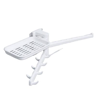 China Suitable for D888 Outdoor Wall Mounted Sponge Soap Sink Storage Rack Telescopic Hook for Kitchen Bathroom for sale