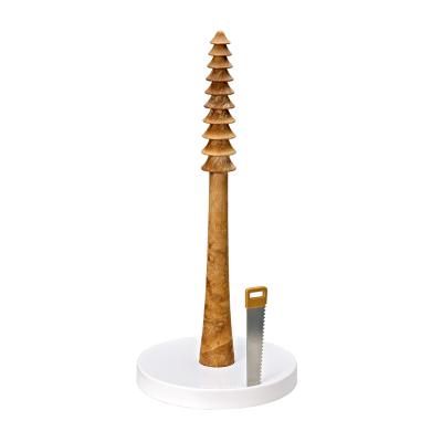 China Creative Wooden Suction Cup Tree Shaped Kitchen Tissue Holder With Suction Cup for sale