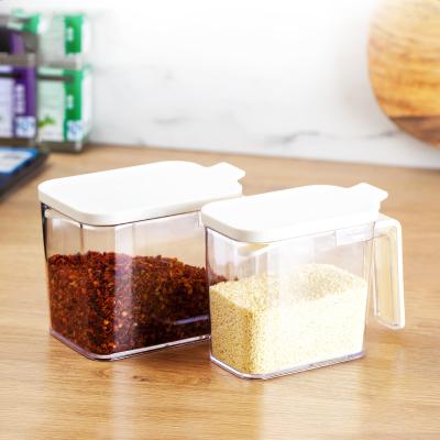 China Modern Ladder Style Clear Kitchen Spice Storage Container Seasoning Box 400ml And 600ml for sale