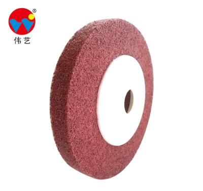 China For workpiece polishiing high quality brown abrasive WEIYI 120# 7PX4X1.3cmX16mm abrasive disc and can be custimzed polishing disc, non woven disc for sale