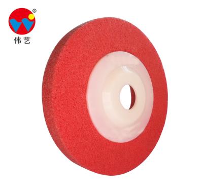 China For Workpiece Weld Grinding Good Quality 4 Inch Red Non Woven Polishing Disc For Work Piece Grinding Weld And Removing Off Burrs From Metal for sale