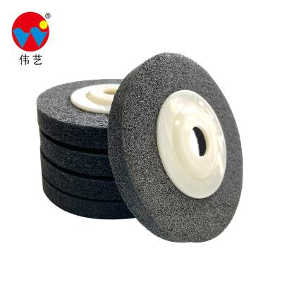 China For Object Welding WEIYI Nonwoven Abrasive Disc Polishing Grinding Polishing Wheel for Stainless Steel, Furniture, Ceramics and Marble 4 Inch 7P Black for sale