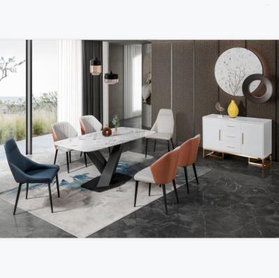 China Household Luxury Marble Dining Table (Other) Style Dining Room Set Rectangle Dining Table Set Modern Simple Adjustable Chair Wholesale for sale