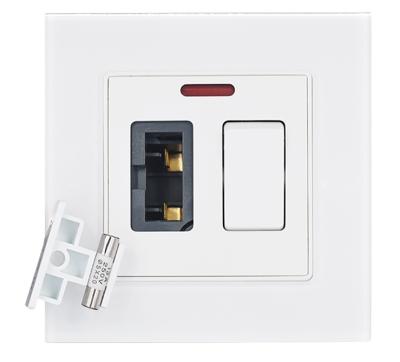 China Mechanical Switch 13A Switch With Fuse UK White/Black/Champagne 86mm*86mm Type In Stock for sale