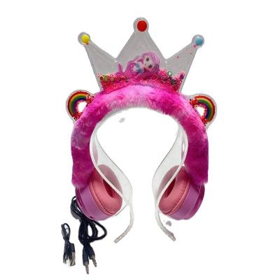 China New Fashion Rainbow Stereo Wireless Headset DMZ-11C Transparent Wireless Crown Border Cute Wireless Transparent Headset for sale